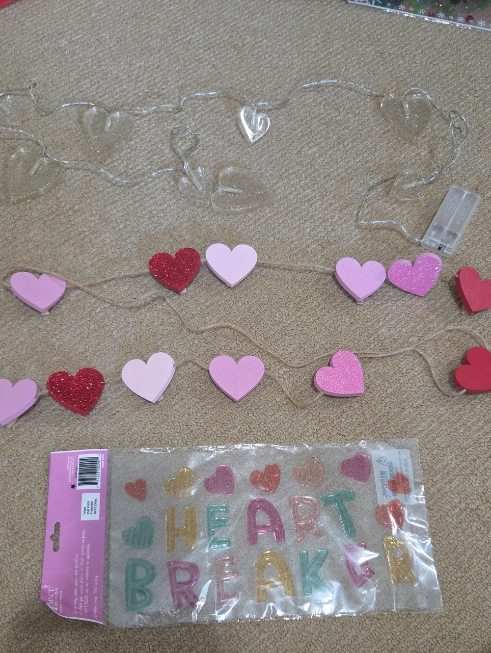 Heart Garland String Lights - Pink and Red Heart Party Decor